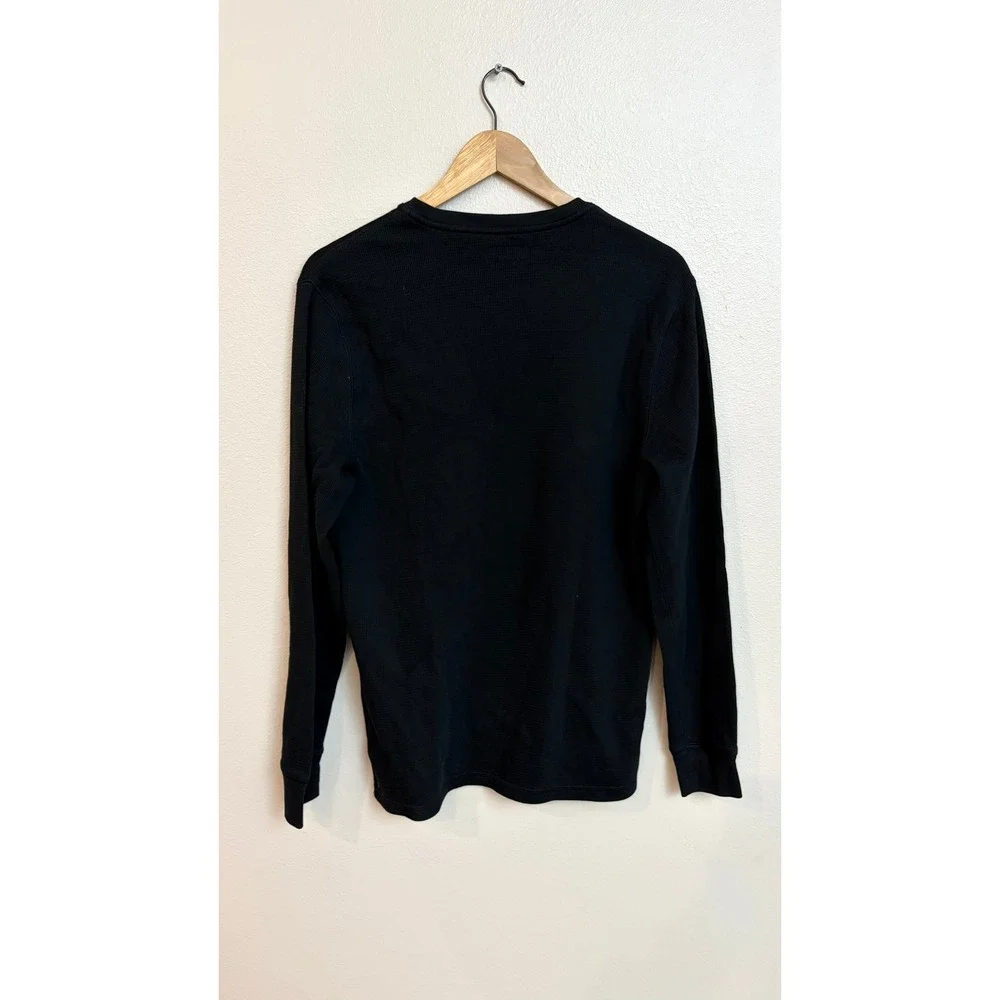 Polo Ralph Lauren Sleepwear Large Black Waffle Knit Thermal‎ Long Sleeve Shirt